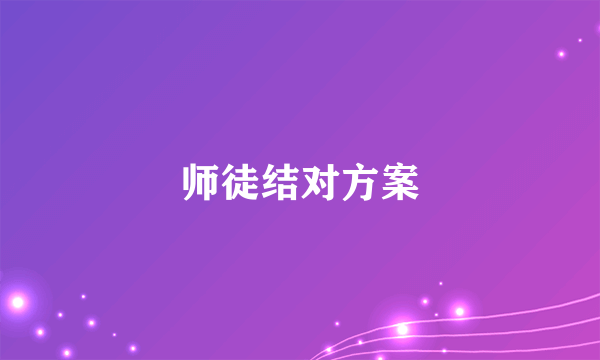 师徒结对方案