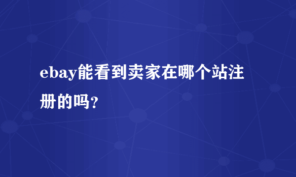 ebay能看到卖家在哪个站注册的吗？