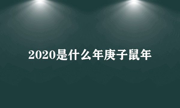 2020是什么年庚子鼠年