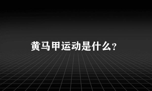 黄马甲运动是什么？