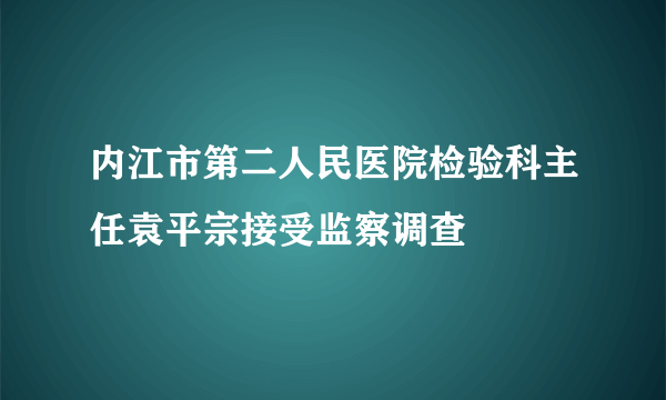 内江市第二人民医院检验科主任袁平宗接受监察调查