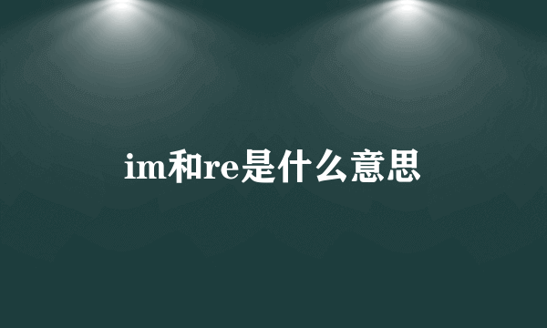 im和re是什么意思