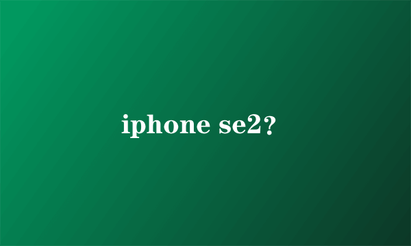 iphone se2？