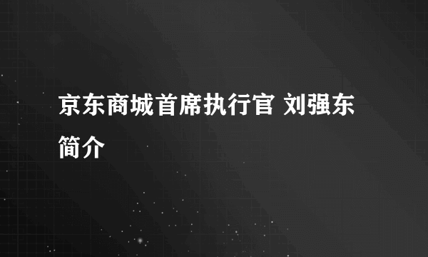 京东商城首席执行官 刘强东简介