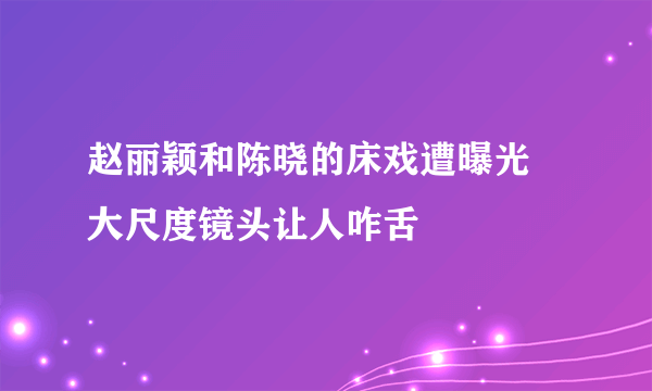 赵丽颖和陈晓的床戏遭曝光  大尺度镜头让人咋舌