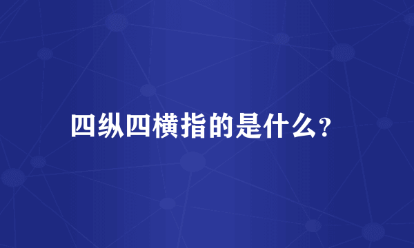 四纵四横指的是什么？