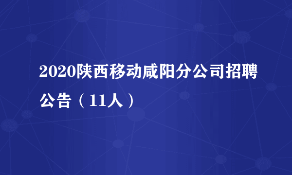 2020陕西移动咸阳分公司招聘公告（11人）