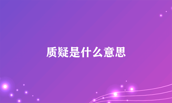 质疑是什么意思