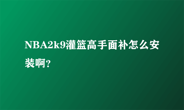 NBA2k9灌篮高手面补怎么安装啊？