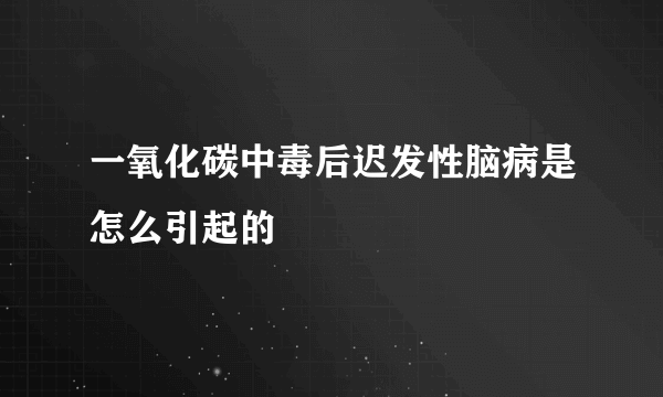 一氧化碳中毒后迟发性脑病是怎么引起的