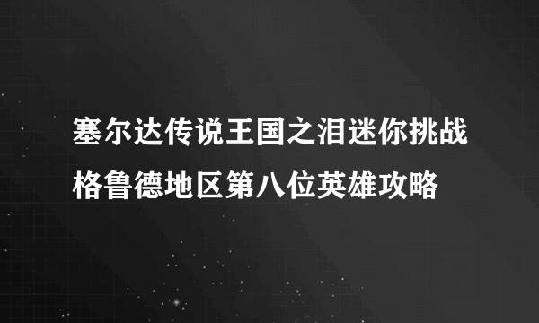 塞尔达传说王国之泪迷你挑战格鲁德地区第八位英雄攻略