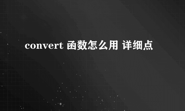 convert 函数怎么用 详细点