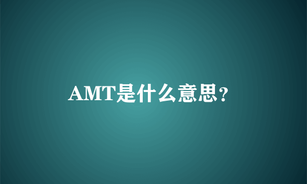 AMT是什么意思？