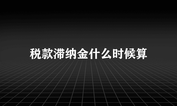 税款滞纳金什么时候算