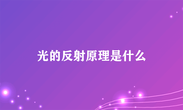 光的反射原理是什么