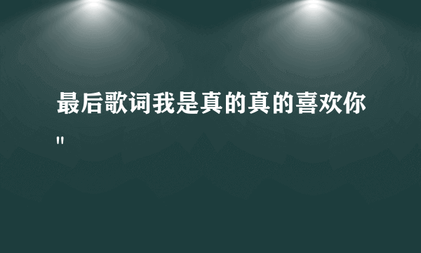 最后歌词我是真的真的喜欢你